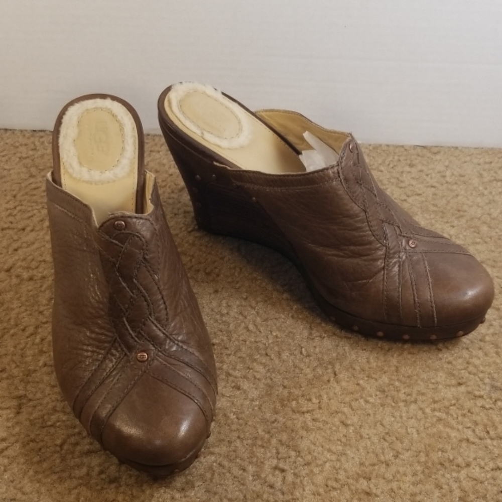 UGG leather wedges